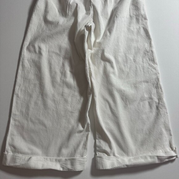White Linen Pants Womens Large Wide Leg Roxy Fisherman - Picture 8 of 9